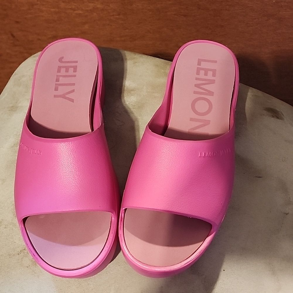 LEMON JELLY Women's Pink Platform Slide Sandals